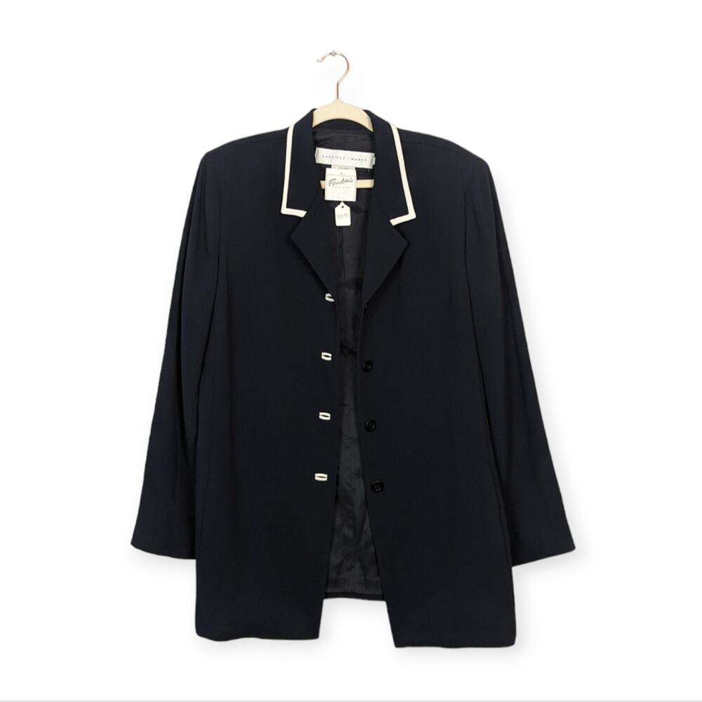 NWT Vintage Deadstock Garfield And Mark Navy & White Trim Blazer